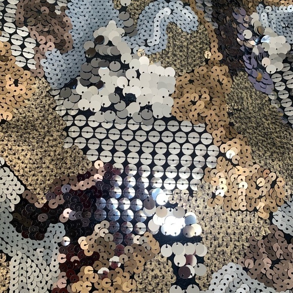Camo Pattern Sequin Mini Skirt - Picture 3 of 10